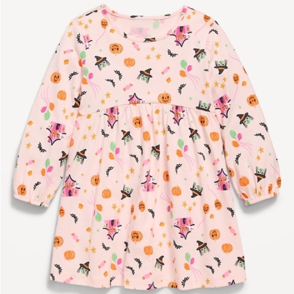 Toddler Long-Sleeve Dress - Halloween Icons - 4T